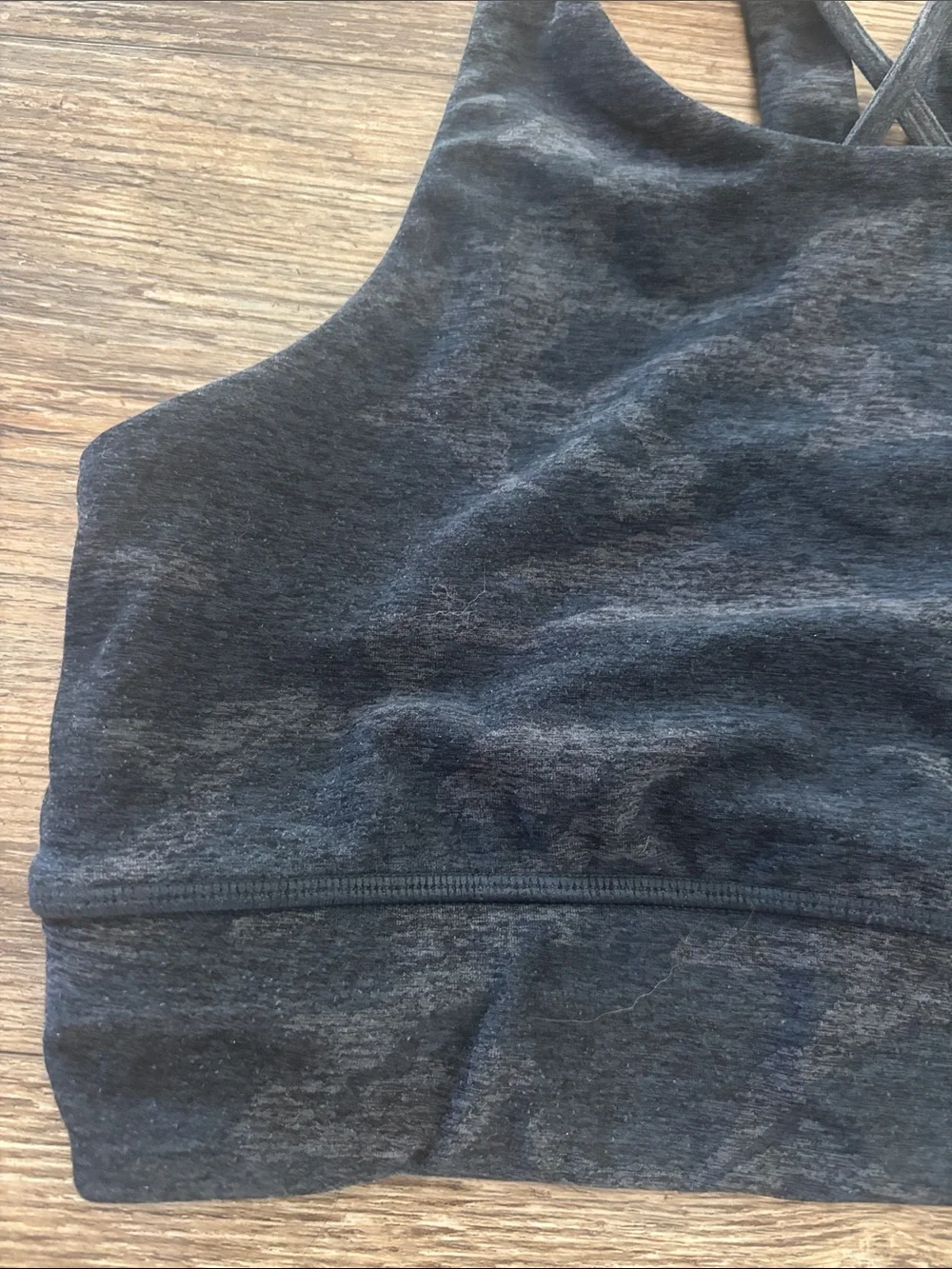 Vuori Elevation Sports Bra Black Gray Camo Crossback Yoga Women's Size XS